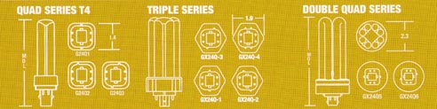 4 pin 4-pin cfl lamps quad series triple double quad fluorescent lamp