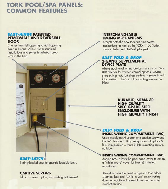 tork pool spa control panels time switch modules